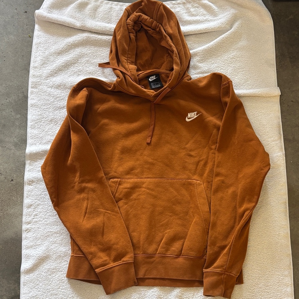 Nike Men's Hoodie in Rust Orange with White Logo